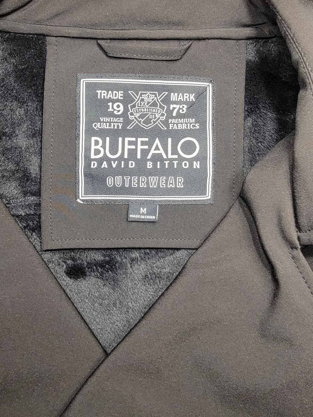 Buffalo David Bitton Black Double-Breasted Peacoat with Zip Chest Pockets